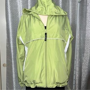Tech gear, green, and white windbreaker jacket T2